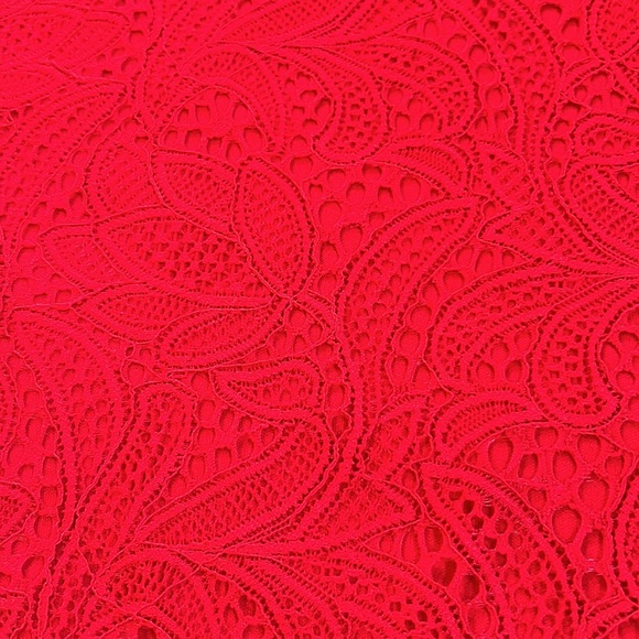 New Liz Claiborne Career Petite Red Lace Short Sleeve Top PXXL - Picture 2 of 8